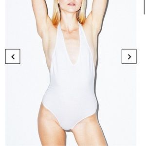 American Apparel M White Halter Bodysuit